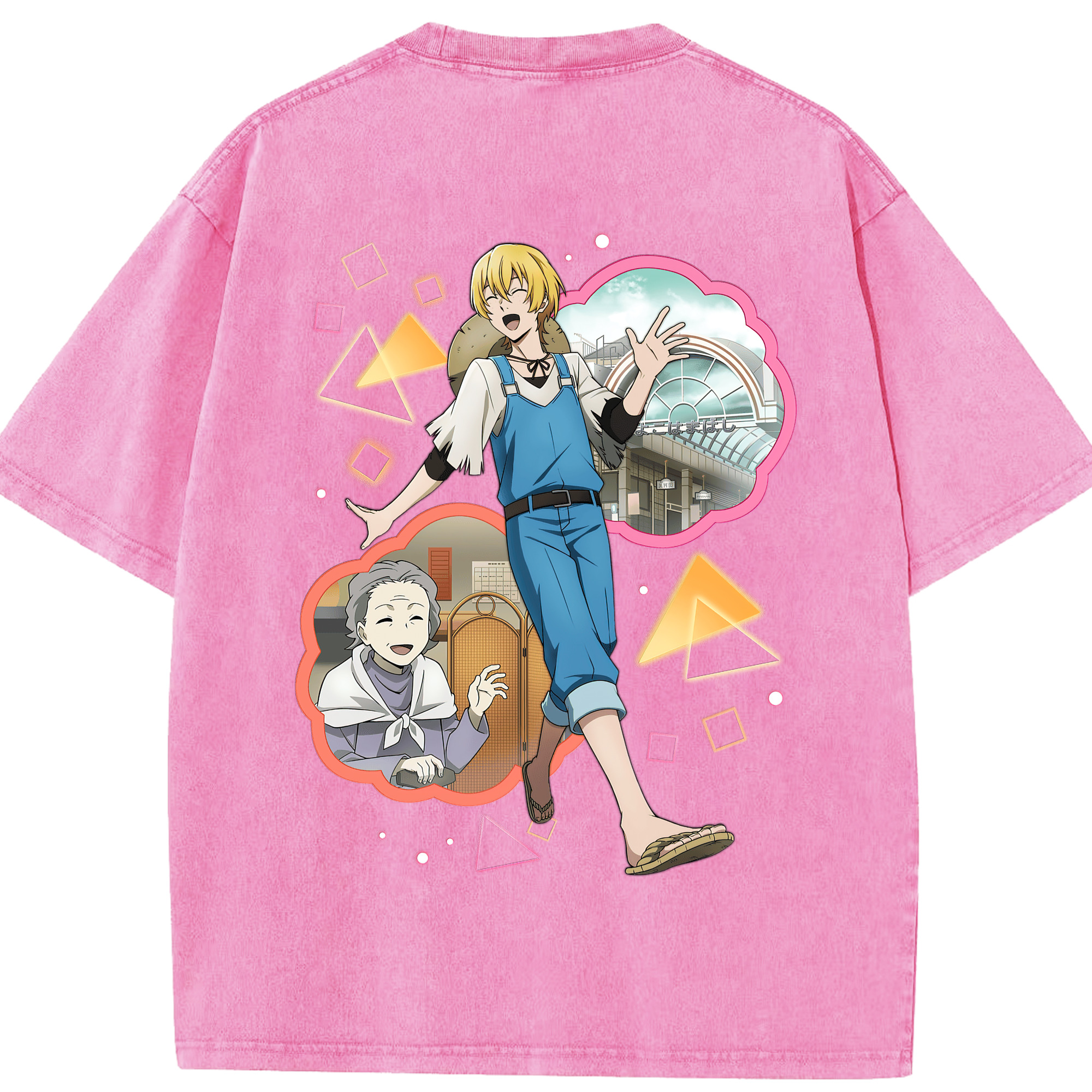 （画像用） 文豪ストレイドッグス Bungo Stray Dogs 綿100% ヴィンテージ風 半袖Tシャツ（背面プリント）